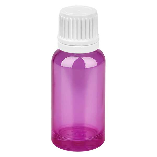 Frasco conta-gotas de 20 ml com tampa de rosca de 0,7 mm branca Originalidade PurpleLine UT18/20