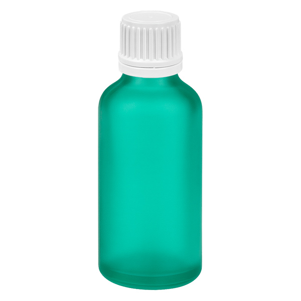 Frasco de 50 ml com tampa de rosca de 11 mm branca com fecho inviolável GreenLine UT18/50