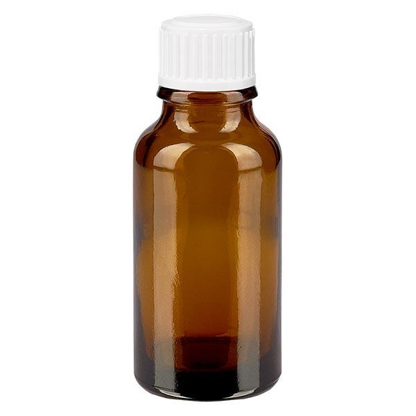 Frasco de farmácia castanho 20ml tampa de rosca branca globules standard Frasco de farmácia castanho 20ml tampa de rosca branca globules standard