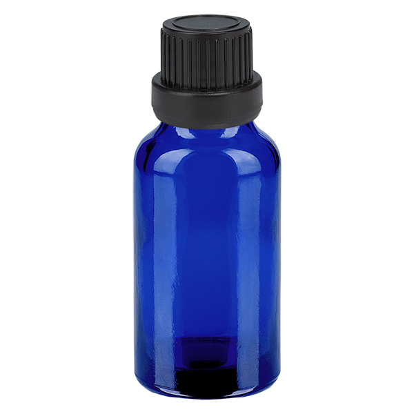 Frasco conta-gotas de 10 ml com tampa inviolável preta de 2 mm BlueLine UT18/10