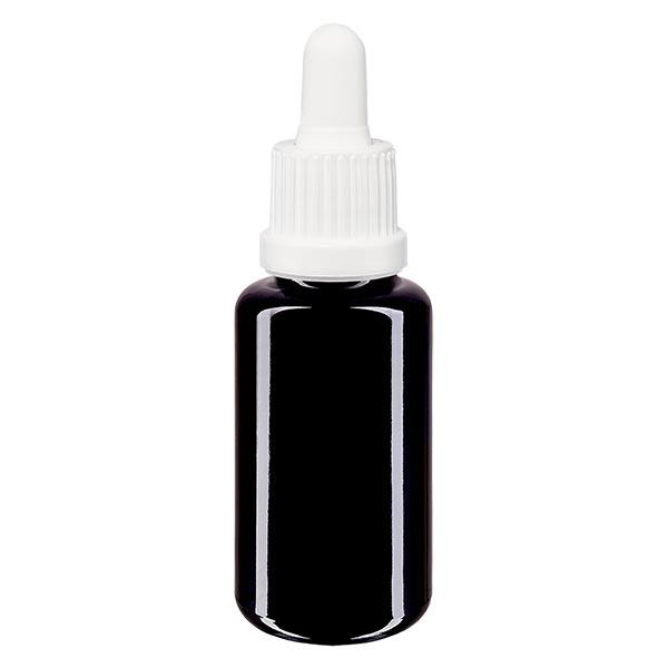 Frasco de farmácia violeta 20ml pipeta branca com fecho inviolável