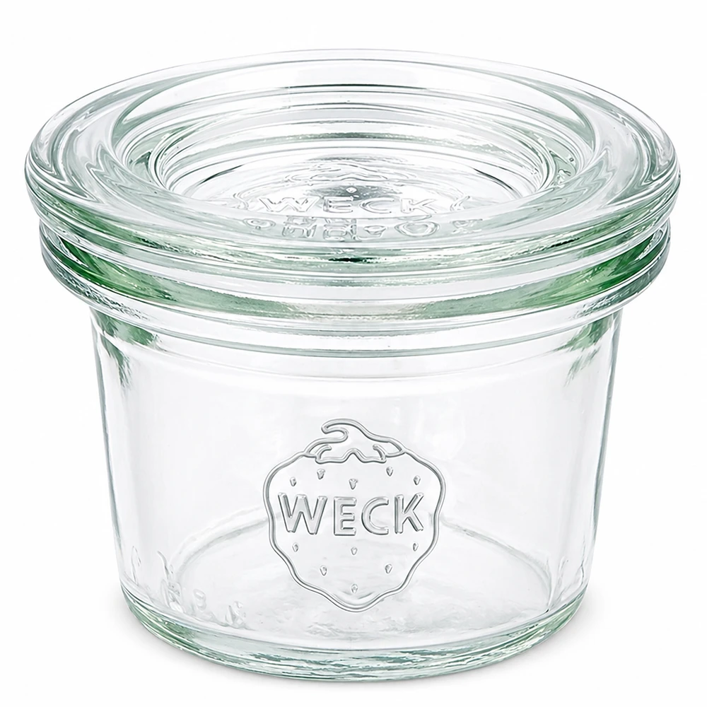 35ml Sturzglas mit Glasdeckel WECK RR40 Copos WECK RR40 de 35 ml com tampa de vidro transparente para compotas e conservas