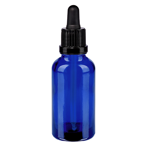 Frasco pipeta 30ml preto com fecho inviolável BlueLine UT18/30