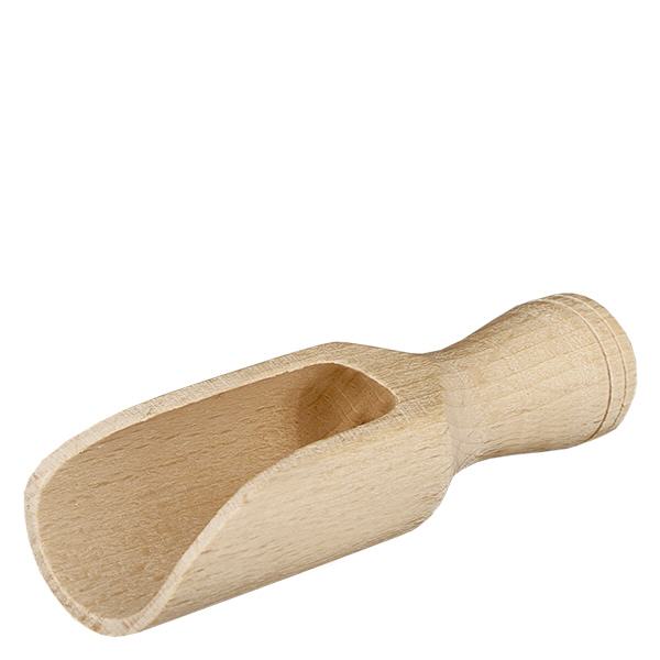 Pá de madeira tamanho S forma semicircular - 75mm de comprimento Colher pequena de madeira semi-redonda de 7,5 cm natural não tratada para especiarias, ervas aromáticas e chá, feita de madeira de faia