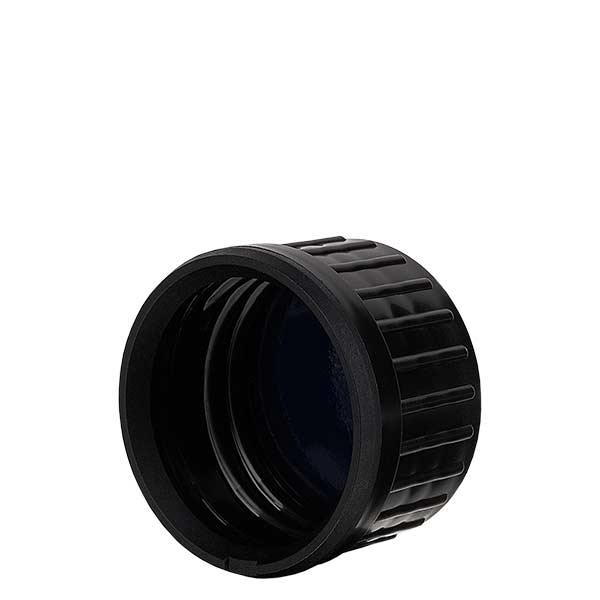 Tampa de rosca preta para garrafas de óleo violeta