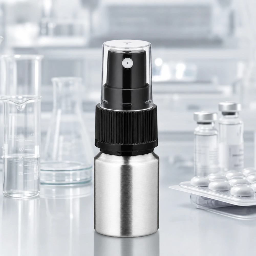 Frasco de alumínio de 10 ml com cabeça de pulverização transparente - dosagem precisa para perfume e óleos essenciais