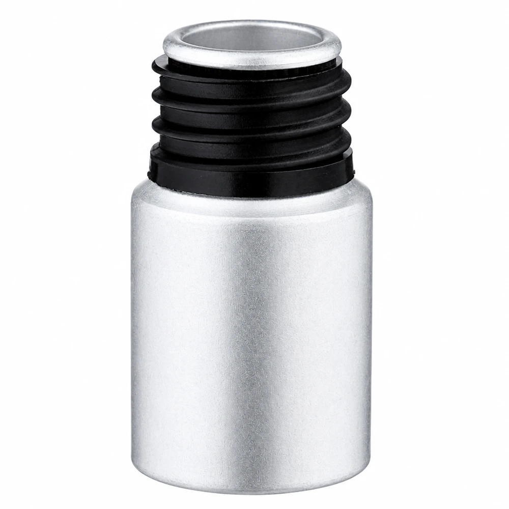 Frasco de alumínio decapado de 10ml Frasco de alumínio manchado de 10 ml com tampa de rosca preta para óleos essenciais e cosméticos