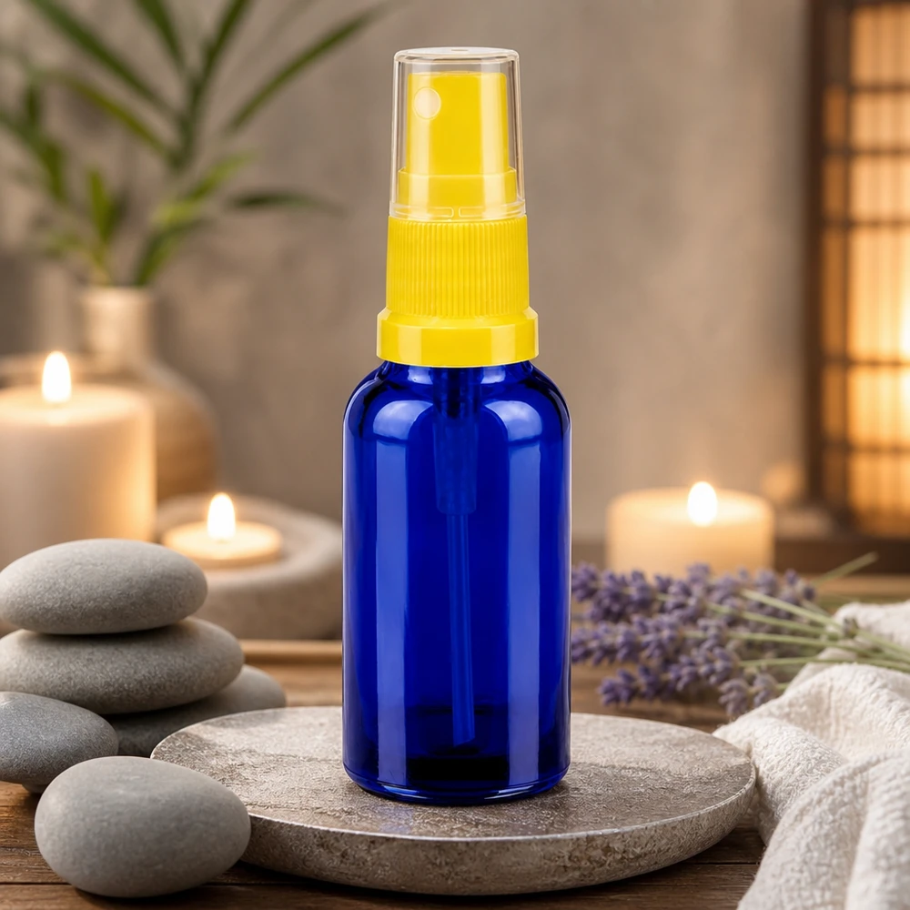 Frasco de spray profissional de 30 ml com design ergonómico para um manuseamento fácil na área do bem-estar