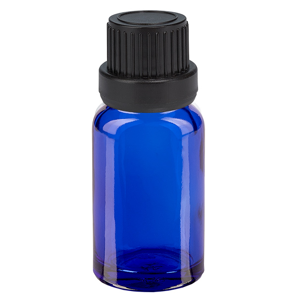 Frasco de 10 ml com tampa de rosca de 11 mm preta BlueLine UT18/10