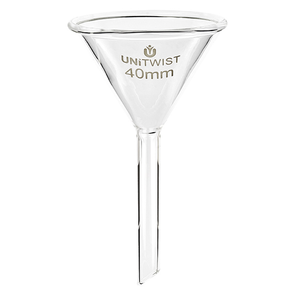 Funil de vidro ø40mm borosilicato UNiTWIST Funil de vidro ø40mm borosilicato UNiTWIST