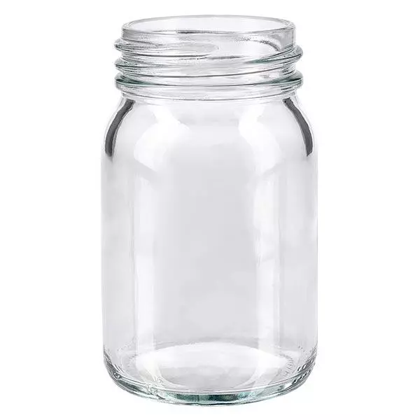 Frasco de 200ml com gargalo largo em vidro transparente Frasco de 200ml com gargalo largo em vidro transparente