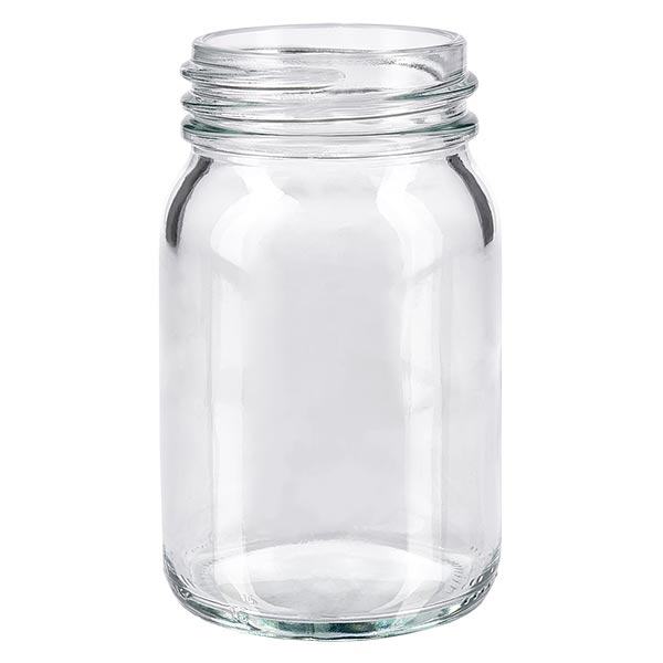 Frasco de 200ml com gargalo largo em vidro transparente