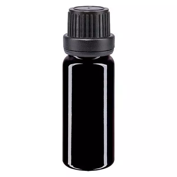 Frasco de farmácia violeta 10ml tampa de rosca preta fecho inviolável Frasco de farmácia violeta 10ml tampa de rosca preta fecho inviolável