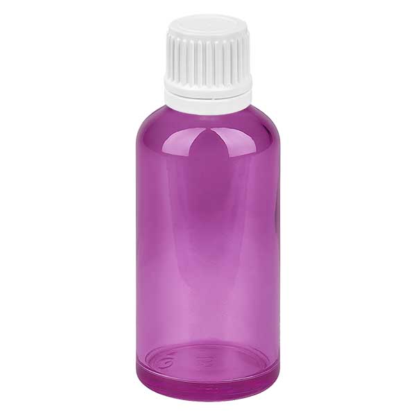 Frasco conta-gotas de 50 ml com tampa de rosca Originality branca de 0,7 mm PurpleLine UT18/50