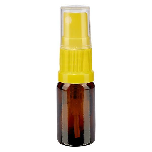 Frasco de farmácia castanho 5ml spray top amarelo
