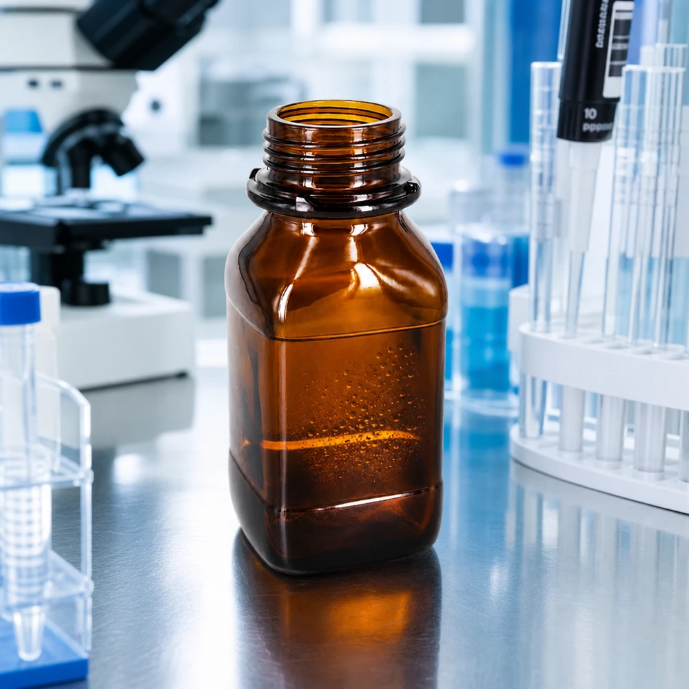 Frasco para produtos químicos de 250ml Frasco de laboratório de 250 ml castanho com abertura larga para facilitar o enchimento de produtos químicos