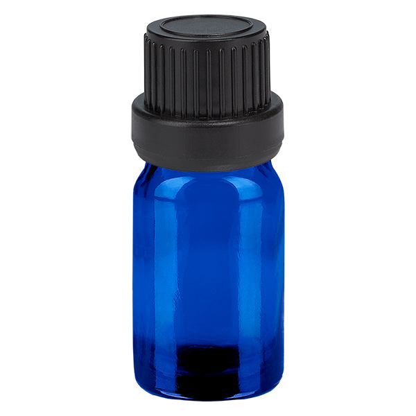 Frasco de 5 ml com tampa de rosca de 11 mm preta inviolável BlueLine UT18/5