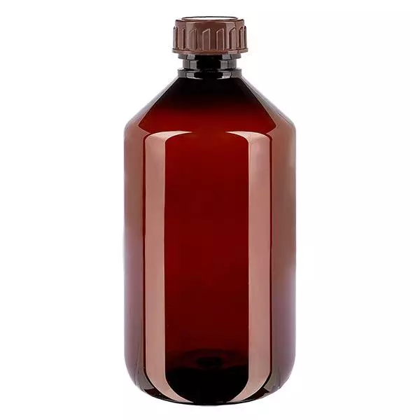 Frasco PET 500ml com tampa castanha standard Frasco PET 500ml com tampa castanha standard