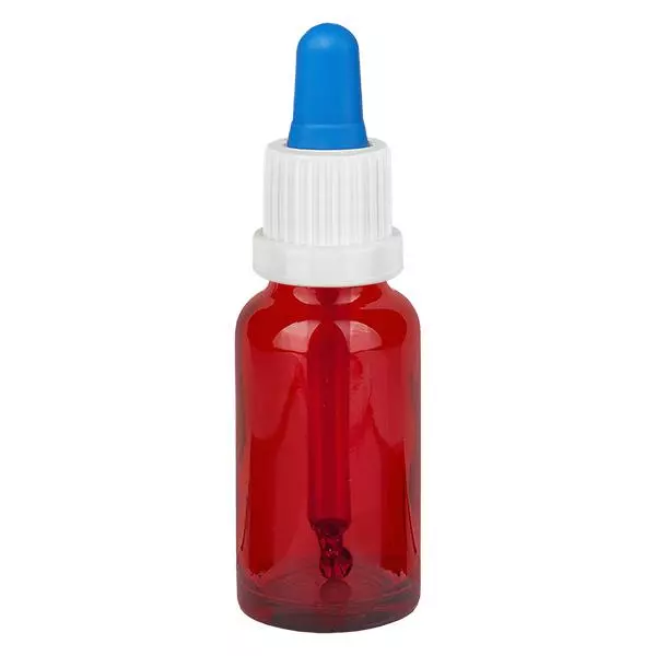 Frasco pipeta de 20 ml branco/azul com fecho inviolável RedLine UT18/20 Frasco pipeta de 20 ml branco/azul com fecho inviolável RedLine UT18/20