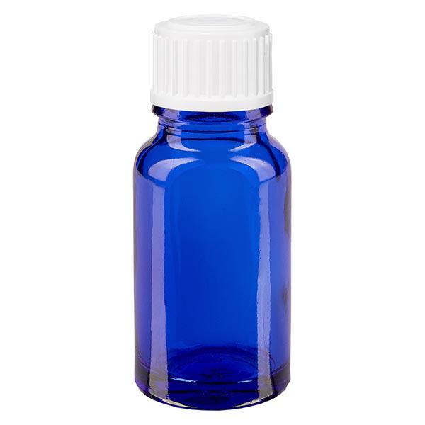 Frasco de farmácia azul 10ml tampa de rosca branco globules standard