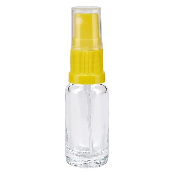 Frasco de farmácia transparente 10ml spray top amarelo