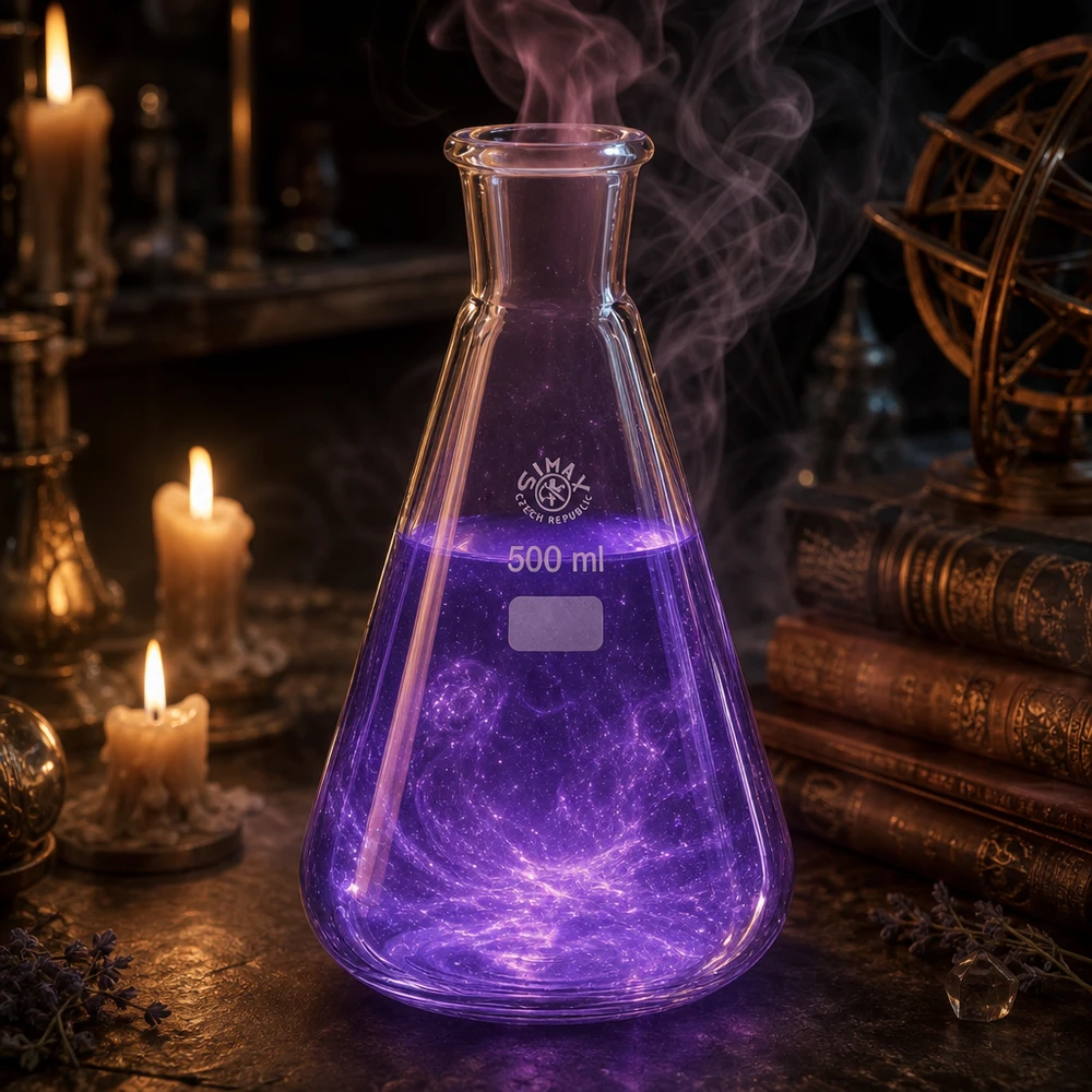 Frasco Erlenmeyer 500ml com junta esmerilada padrão (29/32) Balão de laboratório de alta qualidade, 500 ml, fabricado em vidro borossilicato com esmerilado profissional padrão 29/32
