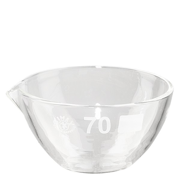 Prato de evaporação de 60ml com bico em borosilicato ø70mm