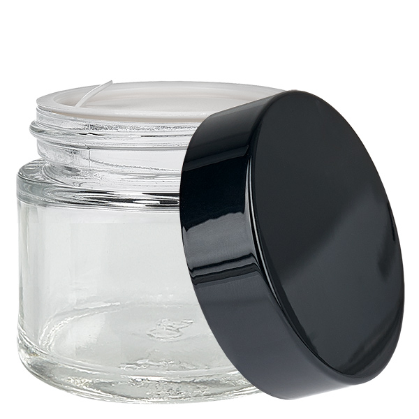 Frasco de vidro transparente de 60 ml com tampa de inserção UNiTWIST Frasco de vidro transparente de 60 ml com tampa de inserção UNiTWIST