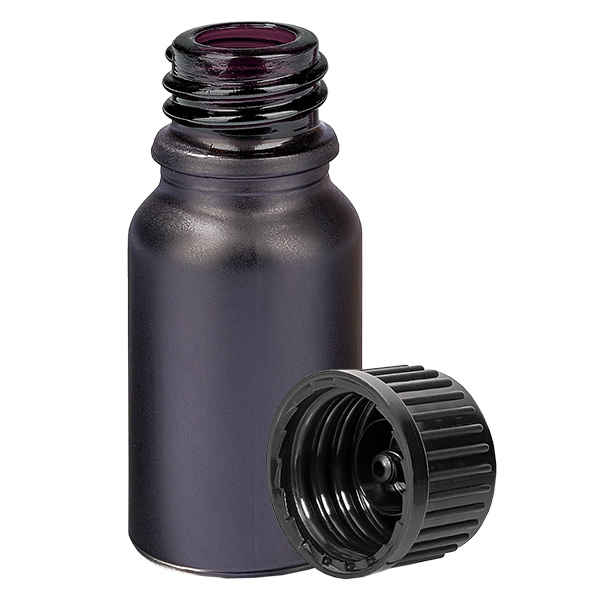 Frasco de 10 ml com tampa de rosca de 11 mm preto standard BlackLine UT18/10 Frasco de 10 ml com tampa de rosca de 11 mm preto standard BlackLine UT18/10