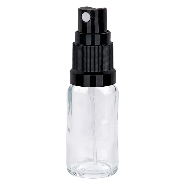 Frasco spray preto de 20 ml com fecho standard ClearLine UT18/20 Frasco spray preto de 20 ml com fecho standard ClearLine UT18/20