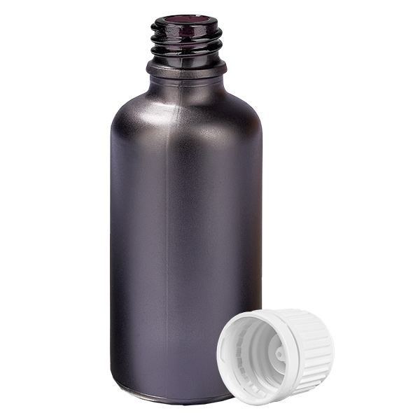 Frasco de 50ml 11mm tampa de rosca branca tampa inviolável BlackLine UT18/50 Frasco de 50ml 11mm tampa de rosca branca tampa inviolável BlackLine UT18/50
