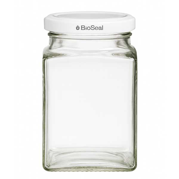 Frasco tetra de 260 ml + tampa BioSeal branca UNiTWIST