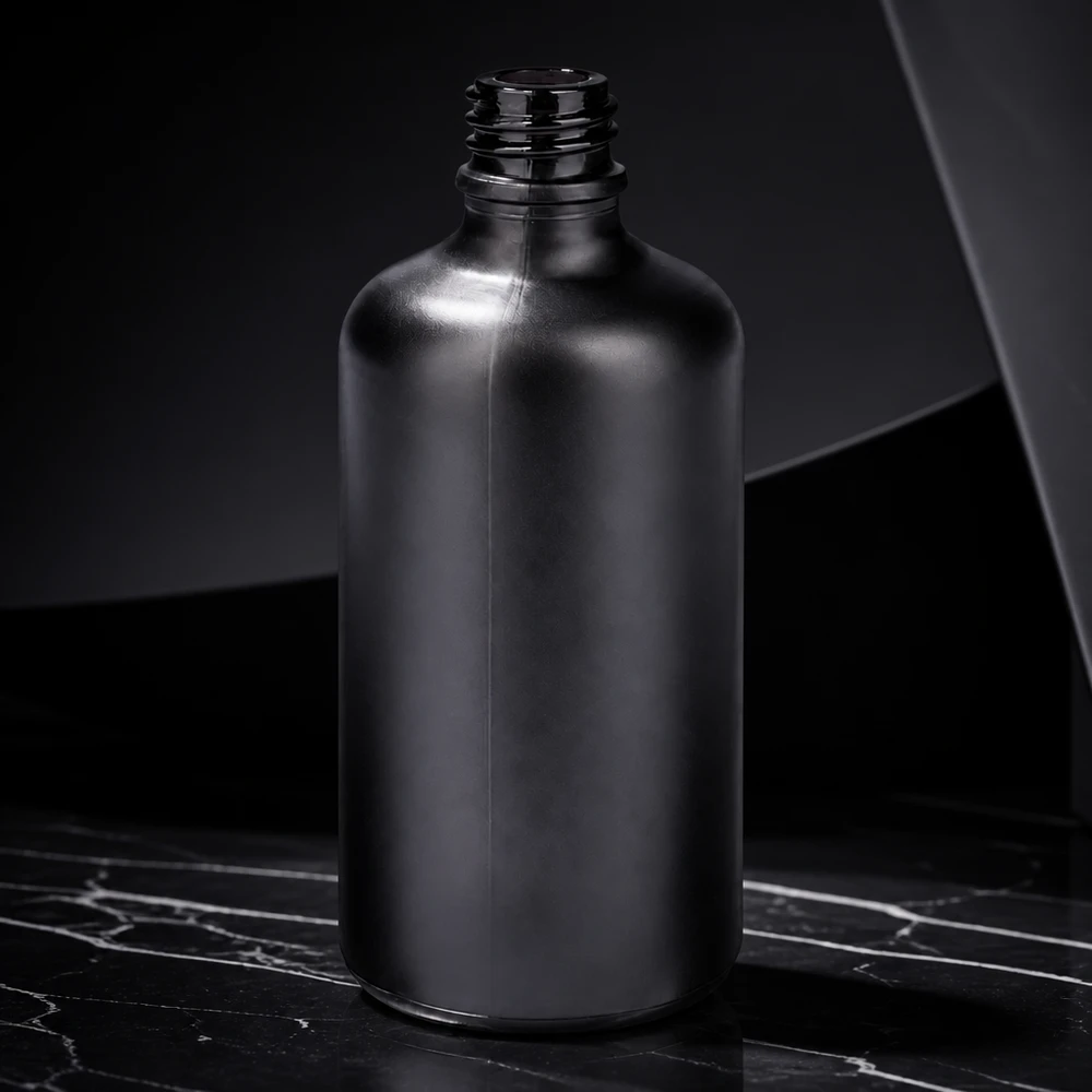 Frasco de farmácia de 100ml BlackLine UT18/100 UNiTWIST Frasco farmacêutico de 100 ml BlackLine UT18/100 UNiTWIST com sistema de fecho UNiTWIST para fixação segura