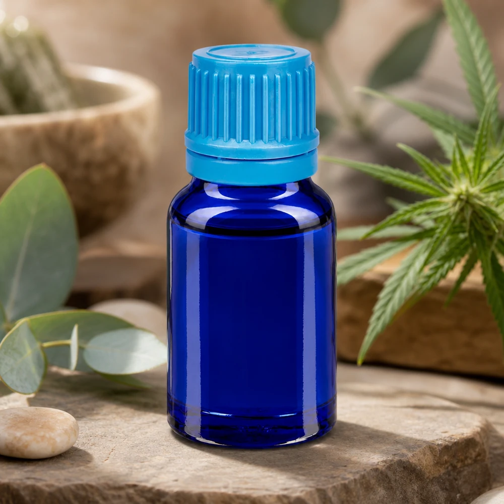 Frasco de vidro de 10 ml de alta qualidade da série BlueLine com proteção UV graças ao vidro azul escuro