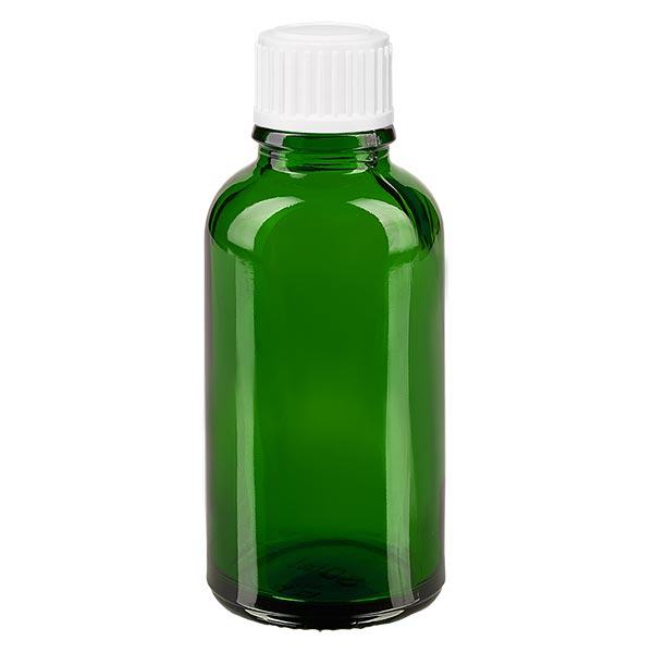 Frasco de farmácia verde 30ml tampa de rosca branco globules standard Frasco de farmácia verde 30ml tampa de rosca branco globules standard