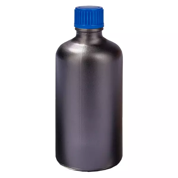 Frasco de 100ml 11mm tampa de rosca azul standard BlackLine UT18/100 Frasco de 100ml 11mm tampa de rosca azul standard BlackLine UT18/100