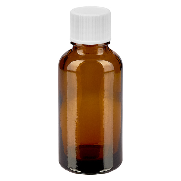 Frasco de 30 ml com tampa de rosca de 11 mm branco Standard BrownLine UT18/30