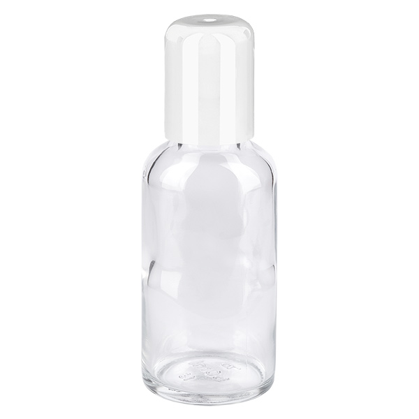 Frasco roll-on de 30 ml branco com tampa standard ClearLine UT18/30
