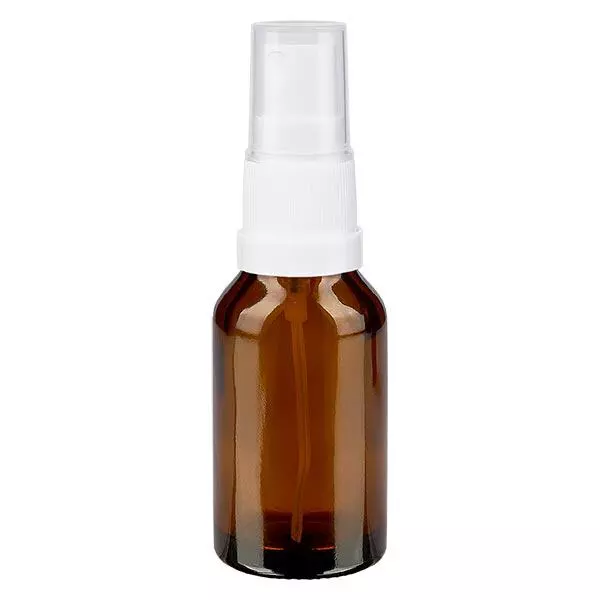 Frasco de farmácia castanho 30ml spray top branco Frasco de farmácia castanho 30ml spray top branco