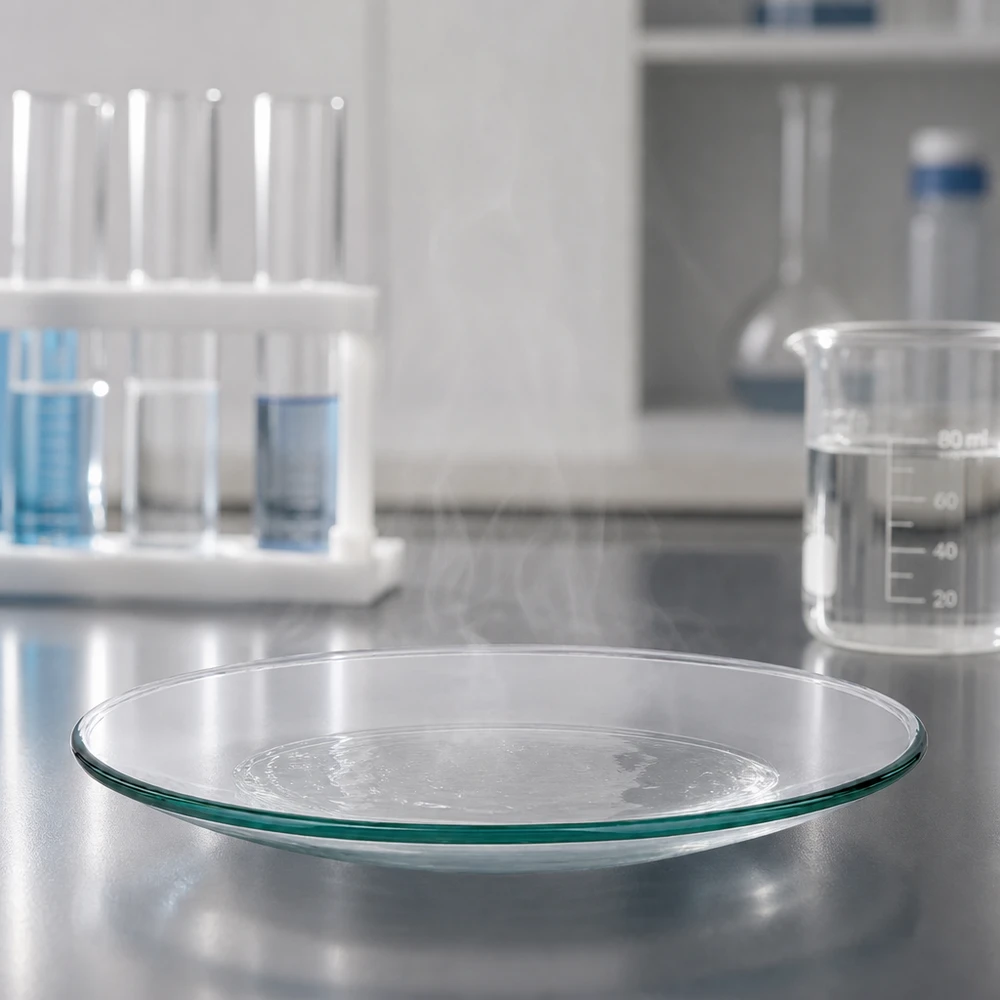 Placa de vidro de laboratório Ø 100 mm em vidro borossilicato de alta qualidade para experiências científicas