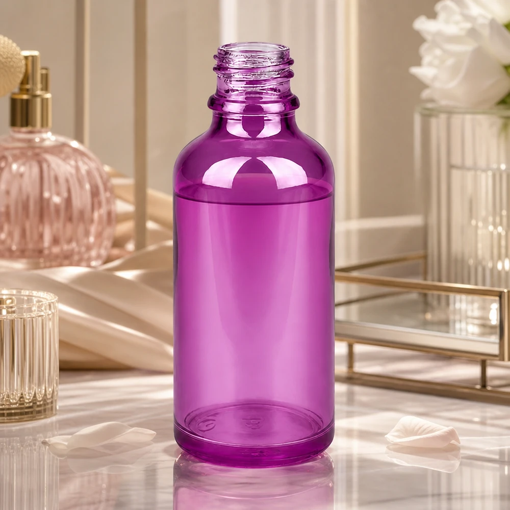 Frasco farmacêutico compacto de 50 ml PurpleLine UT18/50 UNiTWIST com gargalo estreito para uma dosagem precisa das gotas