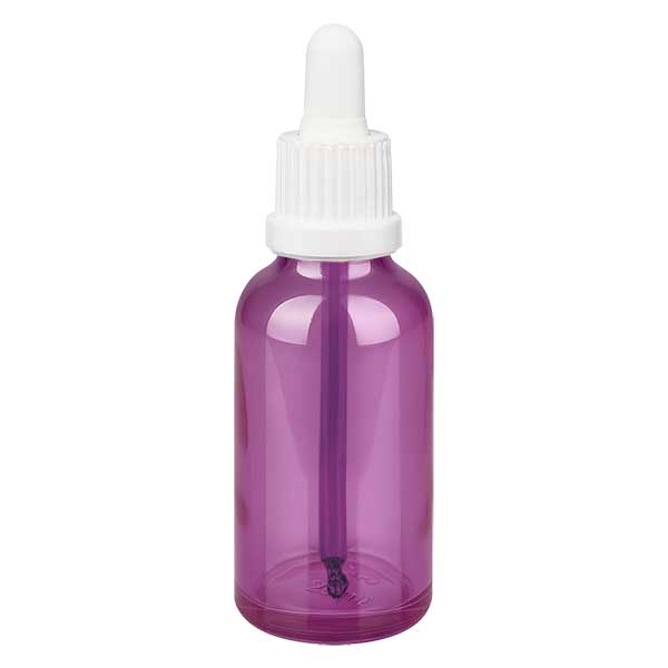 Frasco de pipeta de 30 ml com tampa de rosca de originalidade branca PurpleLine UT18/30