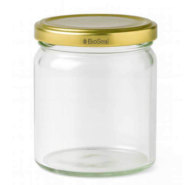 Frasco redondo de 408 ml com tampa dourada UNiTWIST BioSeal