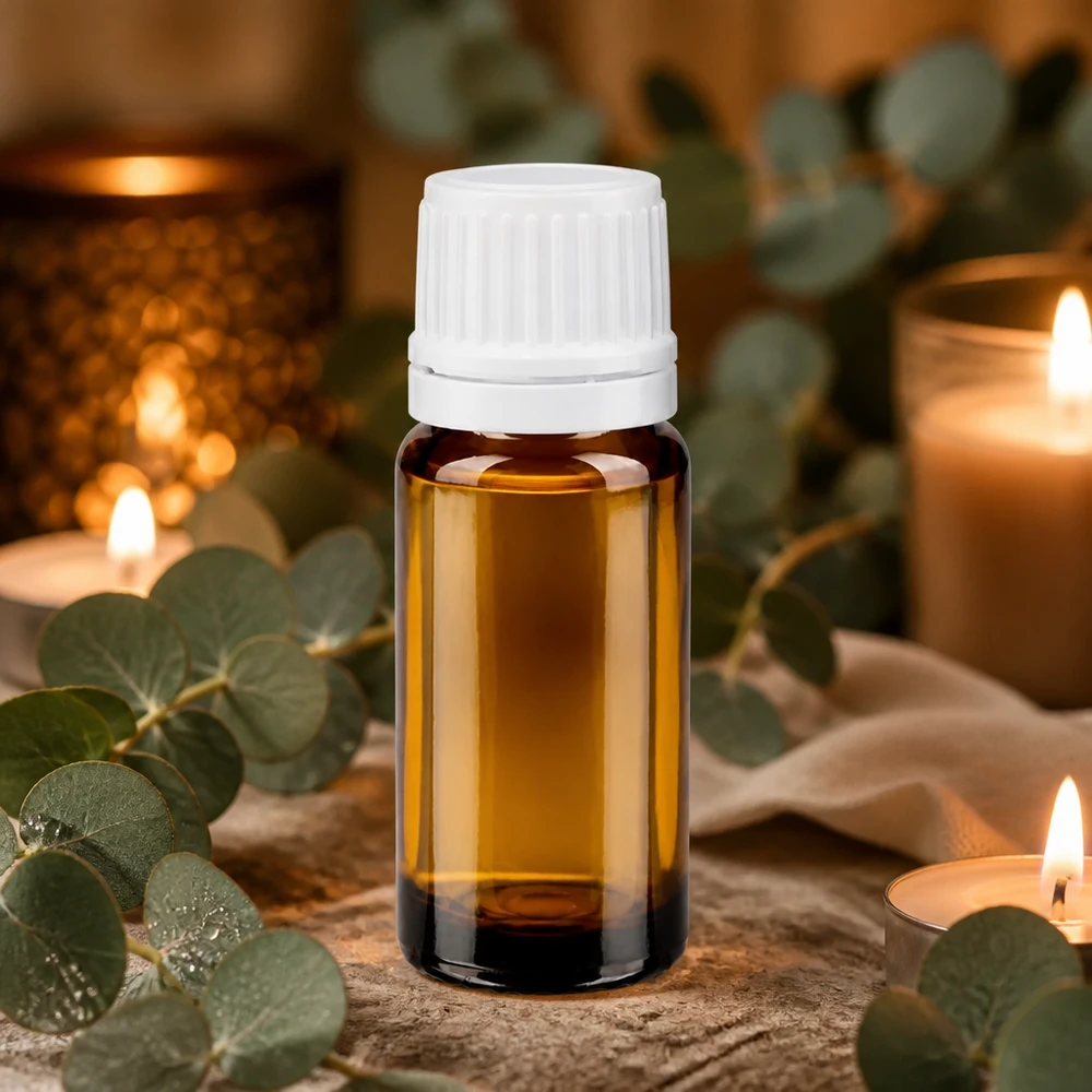 Frasco de farmácia castanho 10ml tampa conta-gotas 1.2mm tampa inviolável branca Pequena garrafa de vidro castanha de 10 ml com tampa branca original para óleos essenciais e aromaterapia