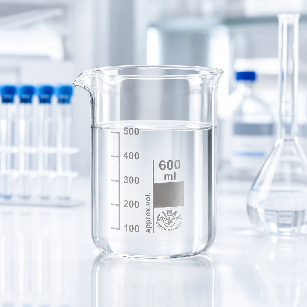 Copo 600ml em vidro borossilicato, forma baixa Copo transparente de 600 ml de baixo molde em vidro borossilicato de alta qualidade para o laboratório e a cozinha