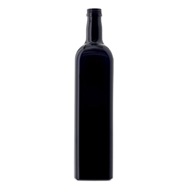 Frasco de óleo de vidro violeta 1000ml quadrado, UNI 31.5x24