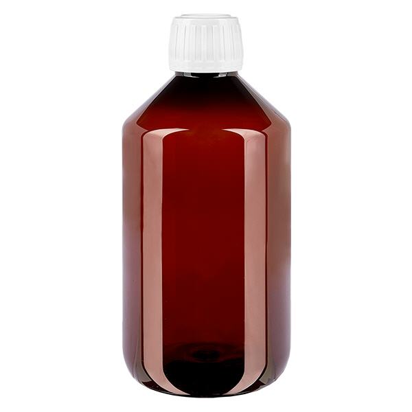Frasco PET 500ml com tampa inviolável branca standard Frasco PET 500ml com tampa inviolável branca standard