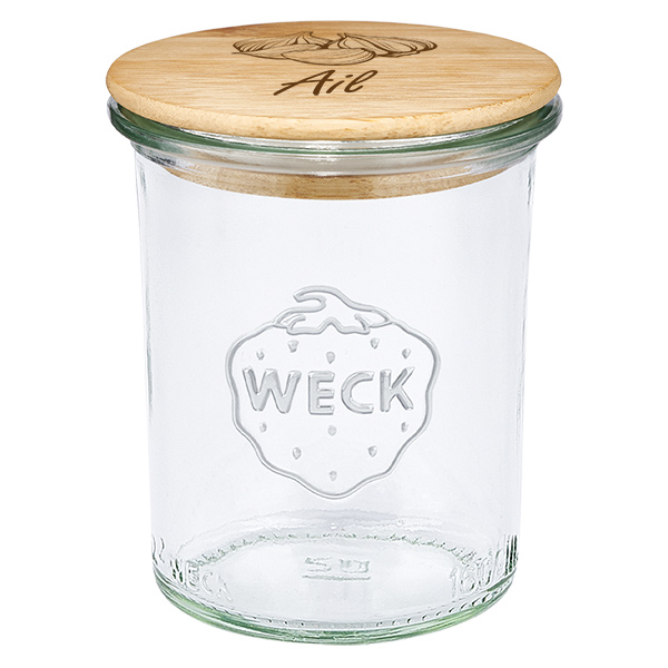 Tampa em madeira "Ail" com verniz WECK 160ml Tampa em madeira "Ail" com verniz WECK 160ml