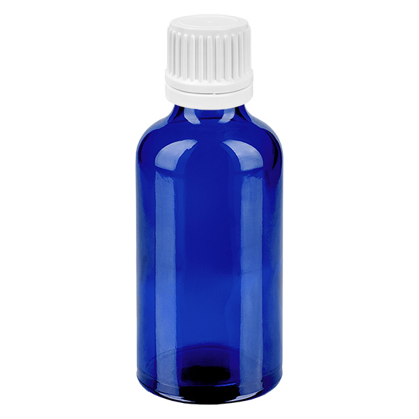 Frasco conta-gotas de 50ml 0.7mm branco tampa inviolável BlueLine UT18/50