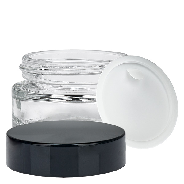 Frasco de vidro transparente de 20 ml com tampa de inserção UNiTWIST Frasco de vidro transparente de 20 ml com tampa de inserção UNiTWIST